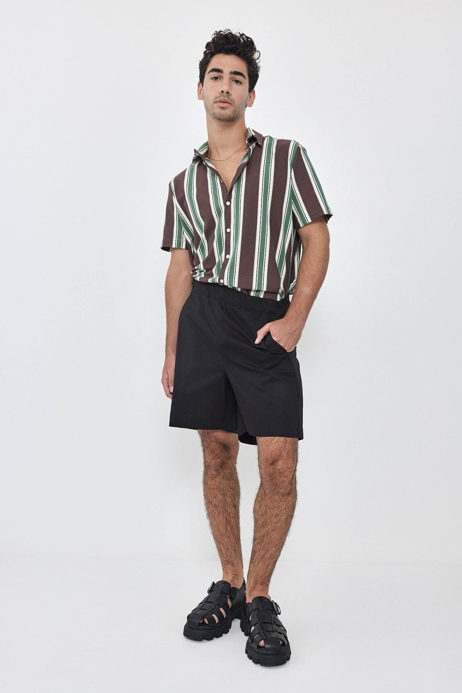 SHORT KAI Shirt S24 (XS-XL) - Brown / Light Green