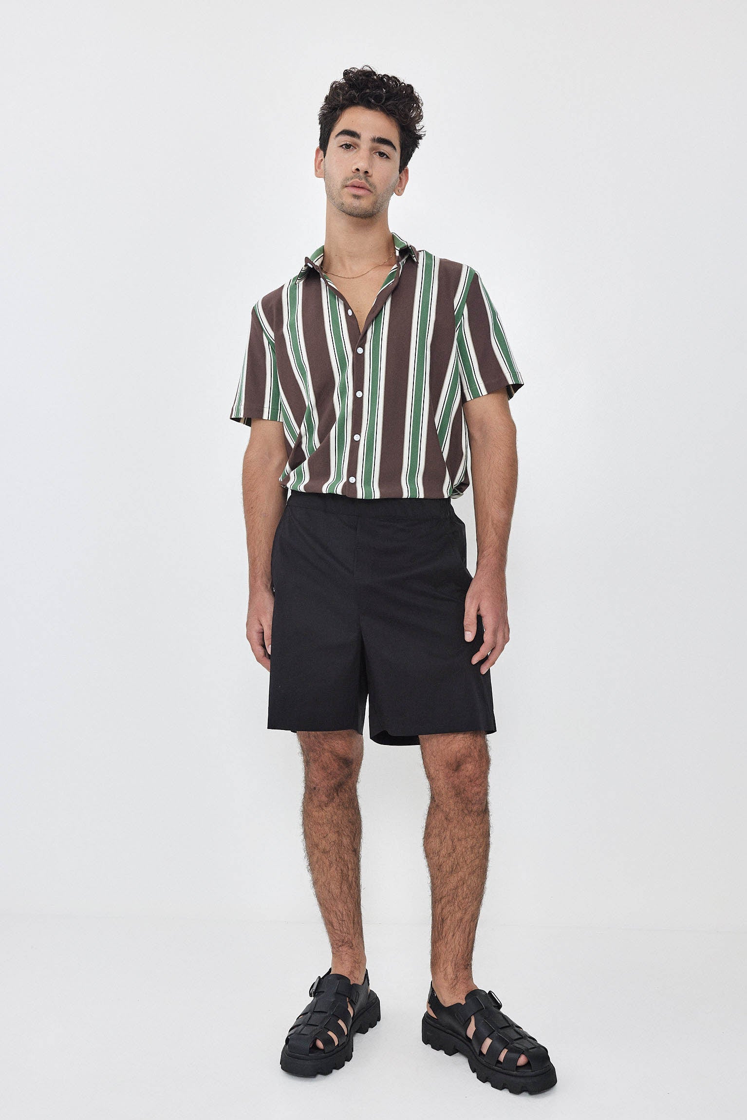 SHORT KAI Shirt S24 (XS-XL) - Brown / Light Green