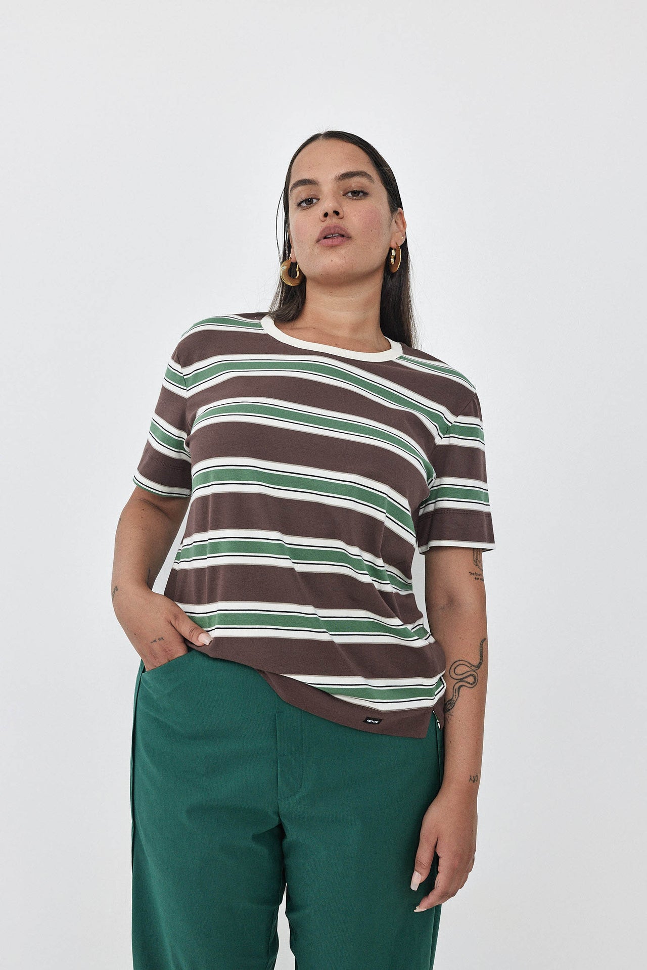 CHER T-Shirt S24 (2-3) - Brown / Light Green