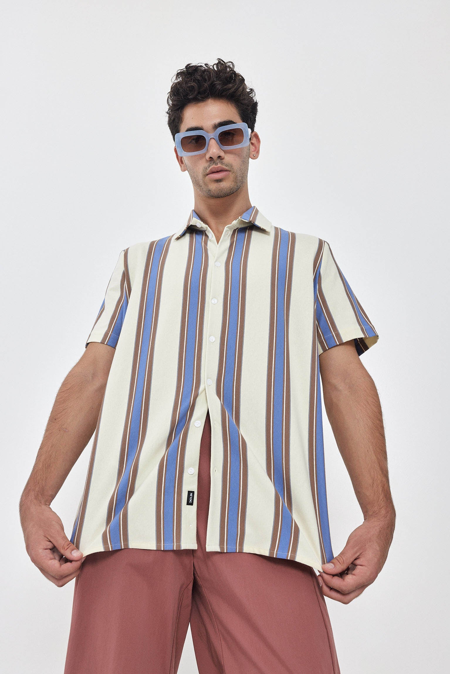 SHORT KAI Shirt S24 (XS-XL) - Cream / Coffee