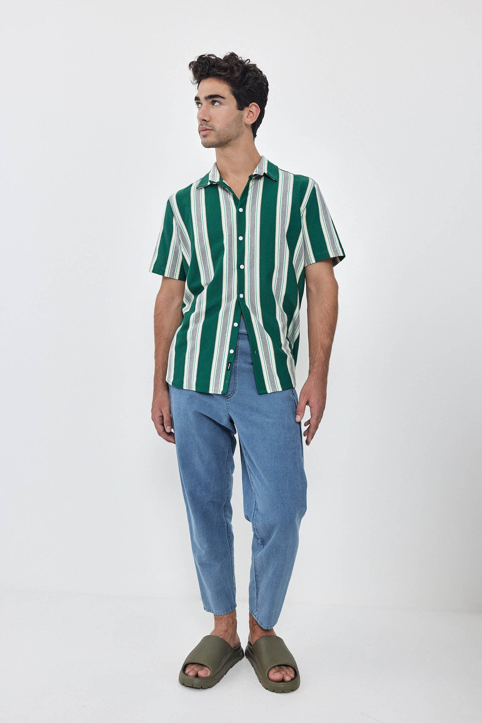SHORT KAI Shirt S24 (XS-XL) - Green / Cream