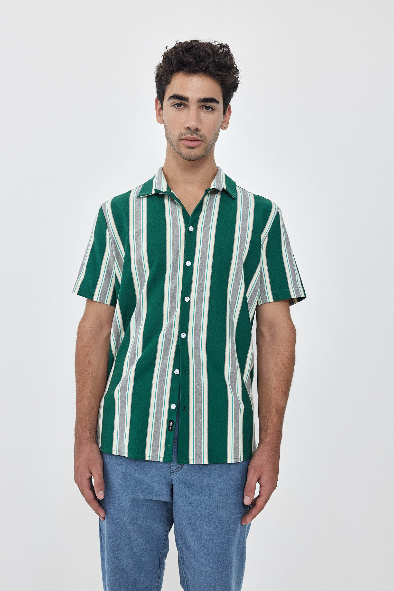 SHORT KAI Shirt S24 (XS-XL) - Green / Cream