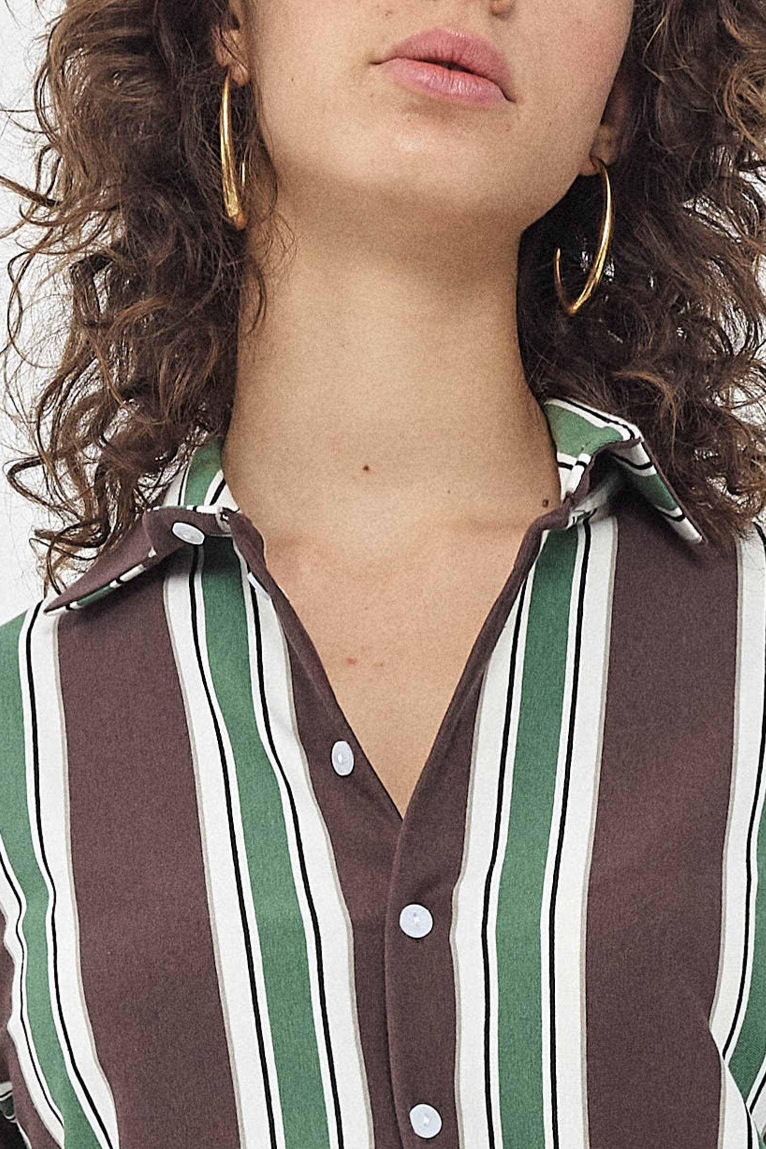 SHORT KAI Shirt S24 - Brown / Light Green