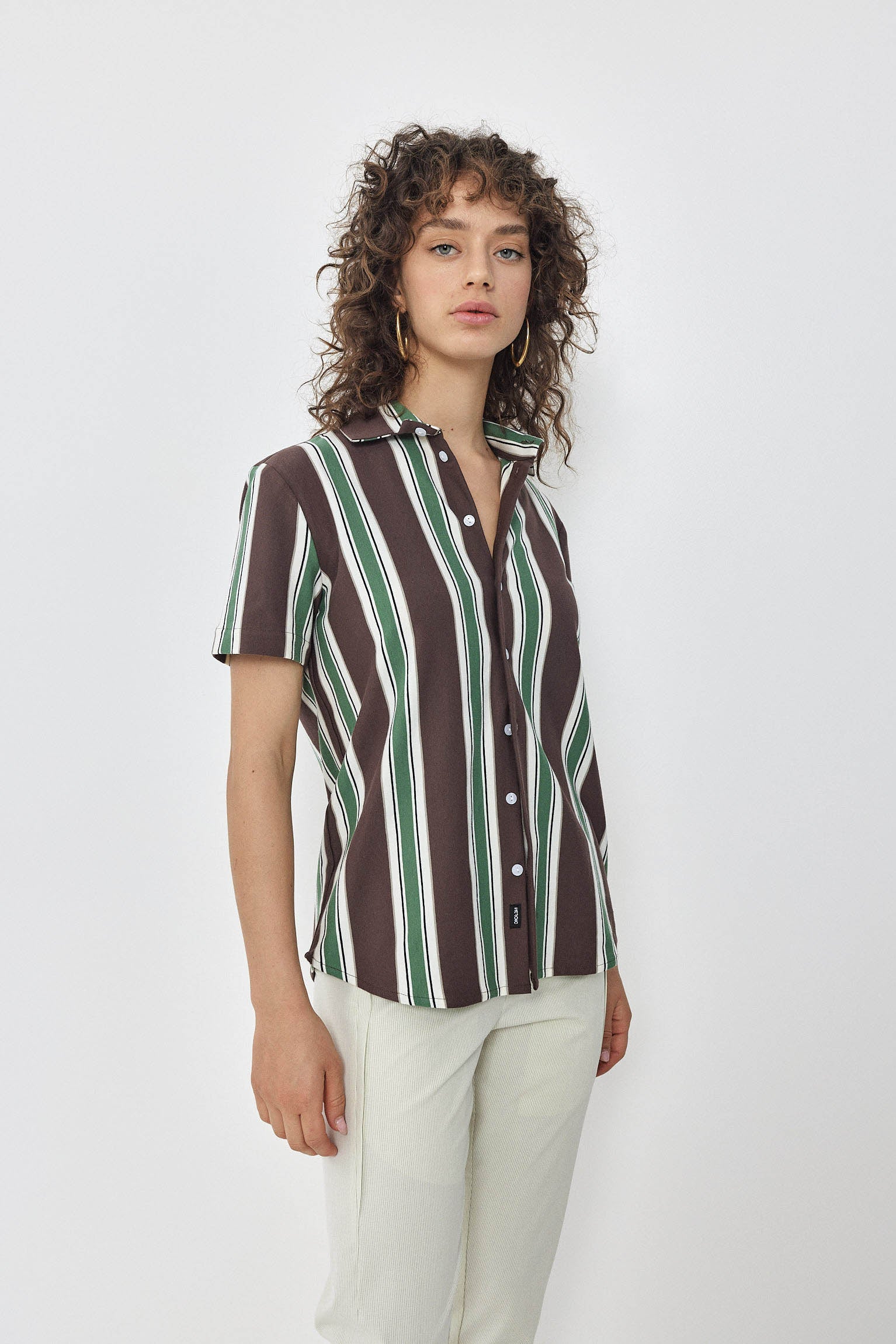 SHORT KAI Shirt S24 - Brown / Light Green
