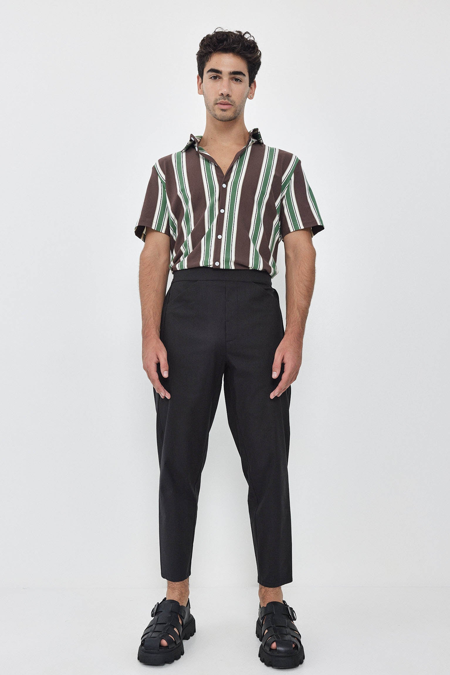 SHORT KAI Shirt S24 (XS-XL) - Brown / Light Green