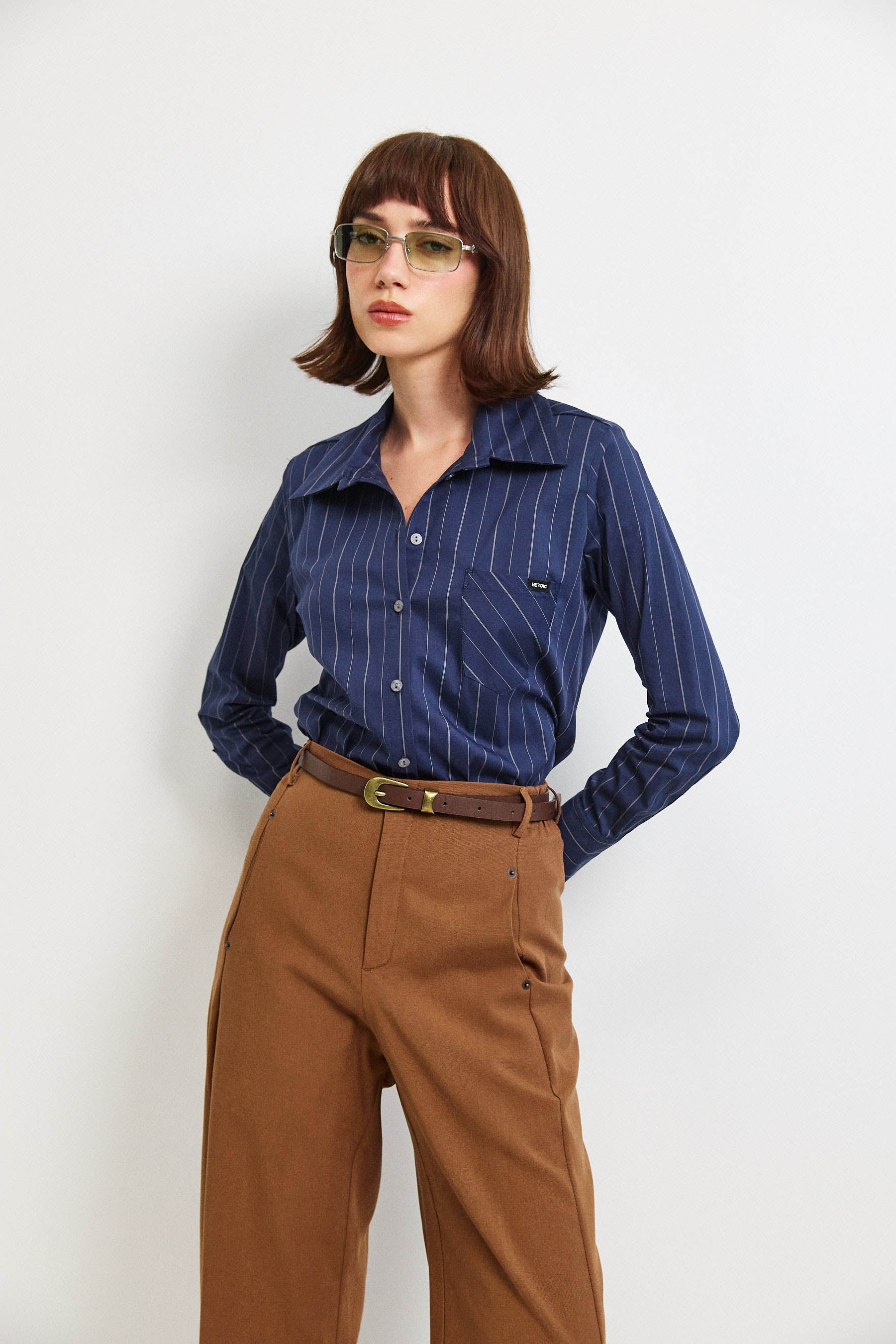 חולצת קאי פסים נייבי