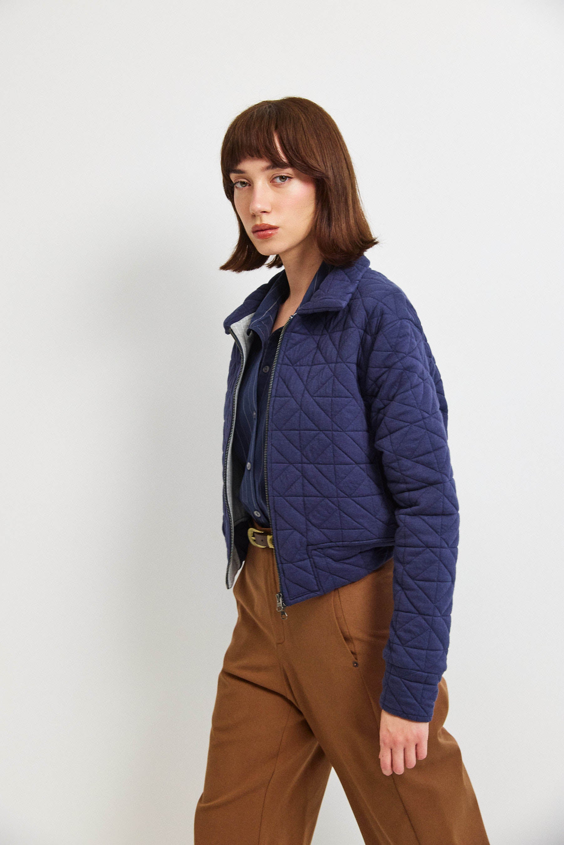 ג'קט קנדי קצר נייבי