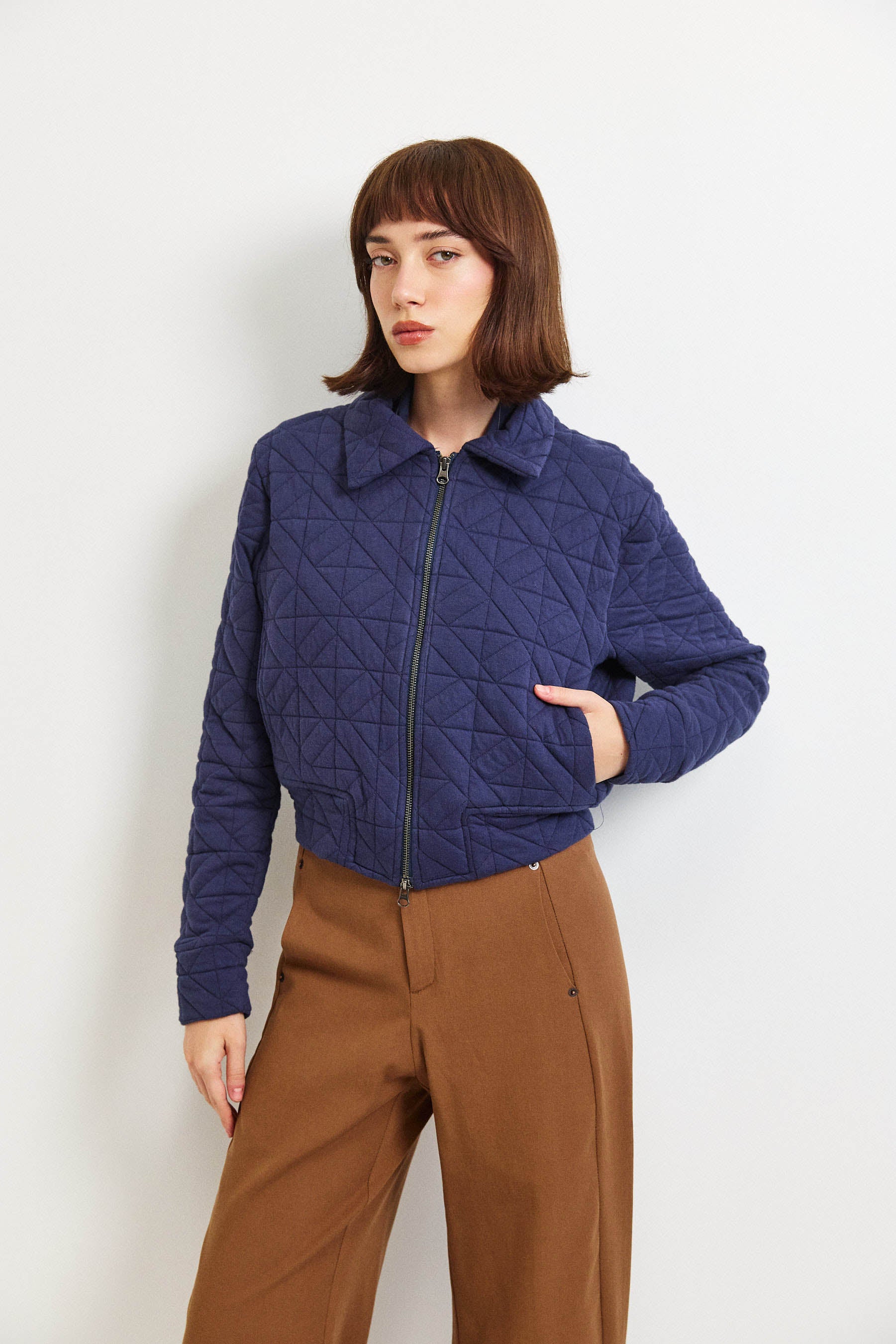 ג'קט קנדי קצר נייבי