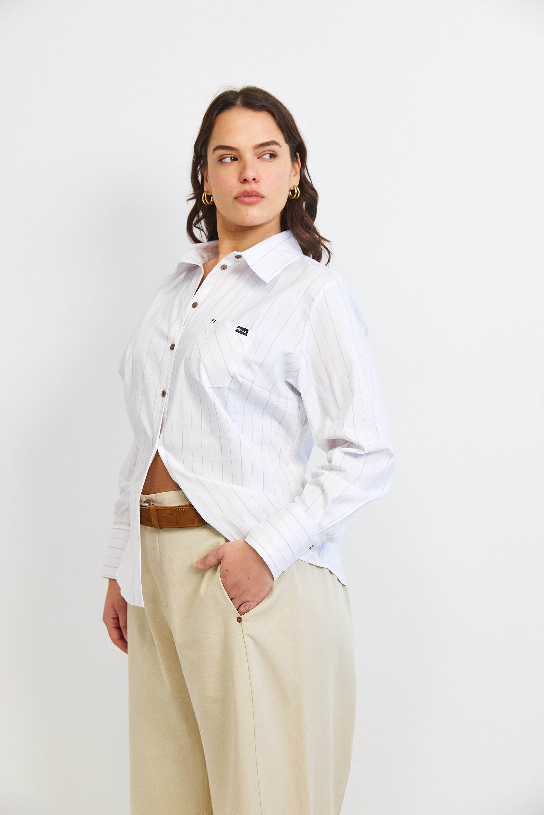 חולצת קאי פסים לבן