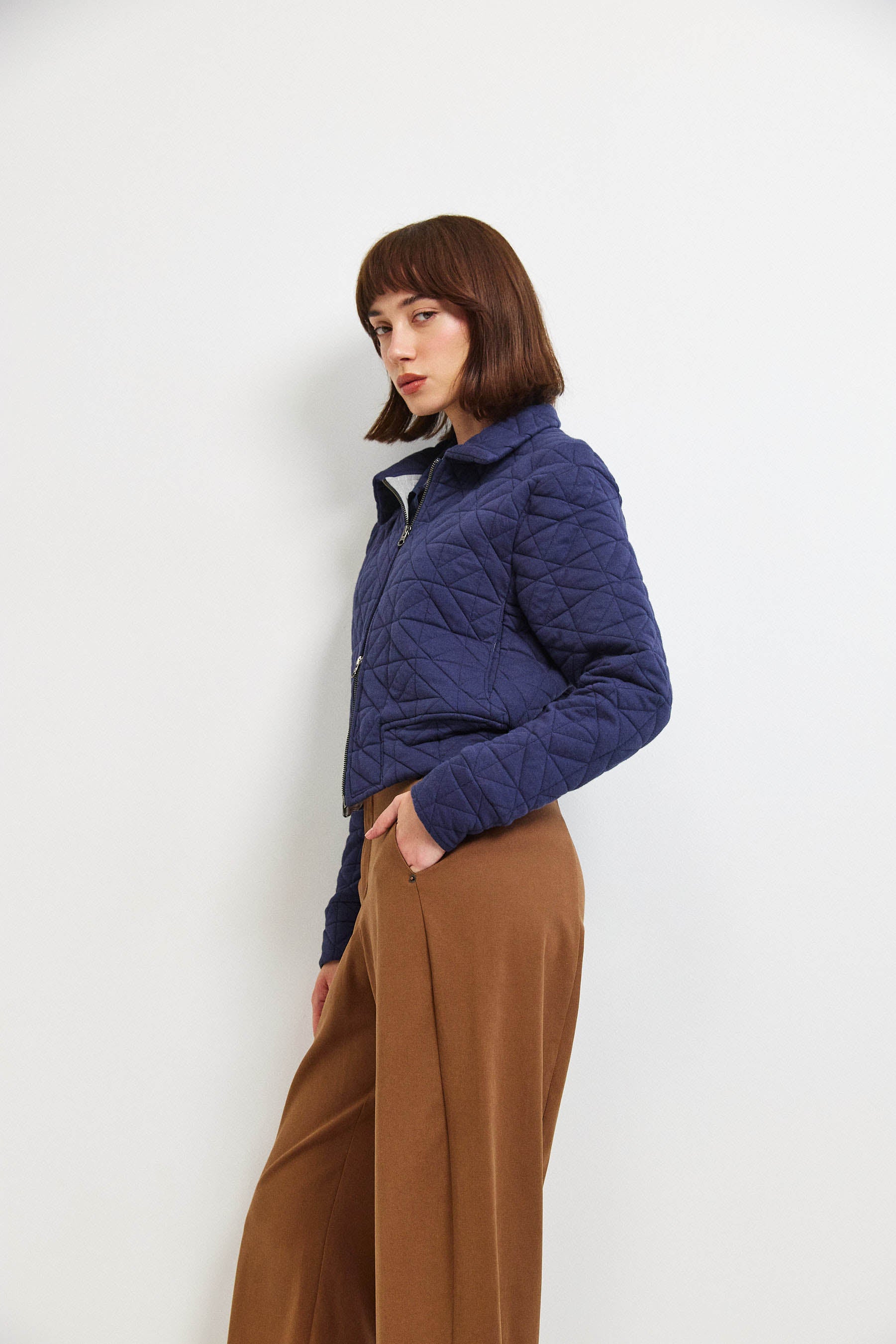 ג'קט קנדי קצר נייבי