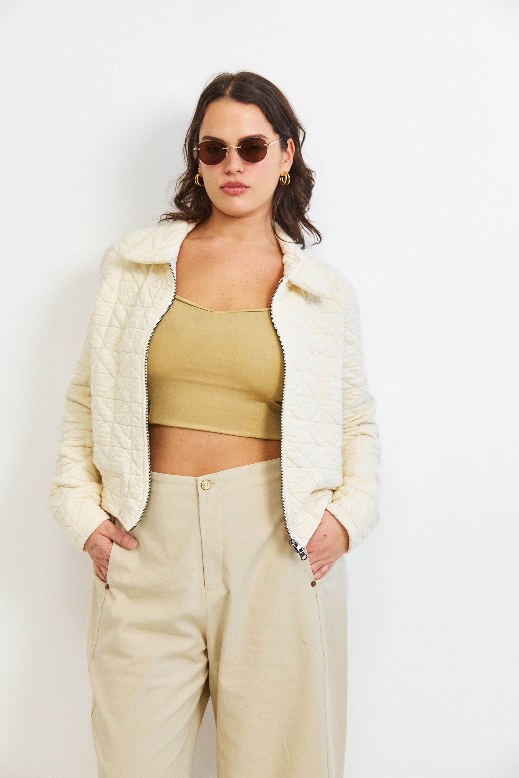 ג'קט קנדי קצר קרם