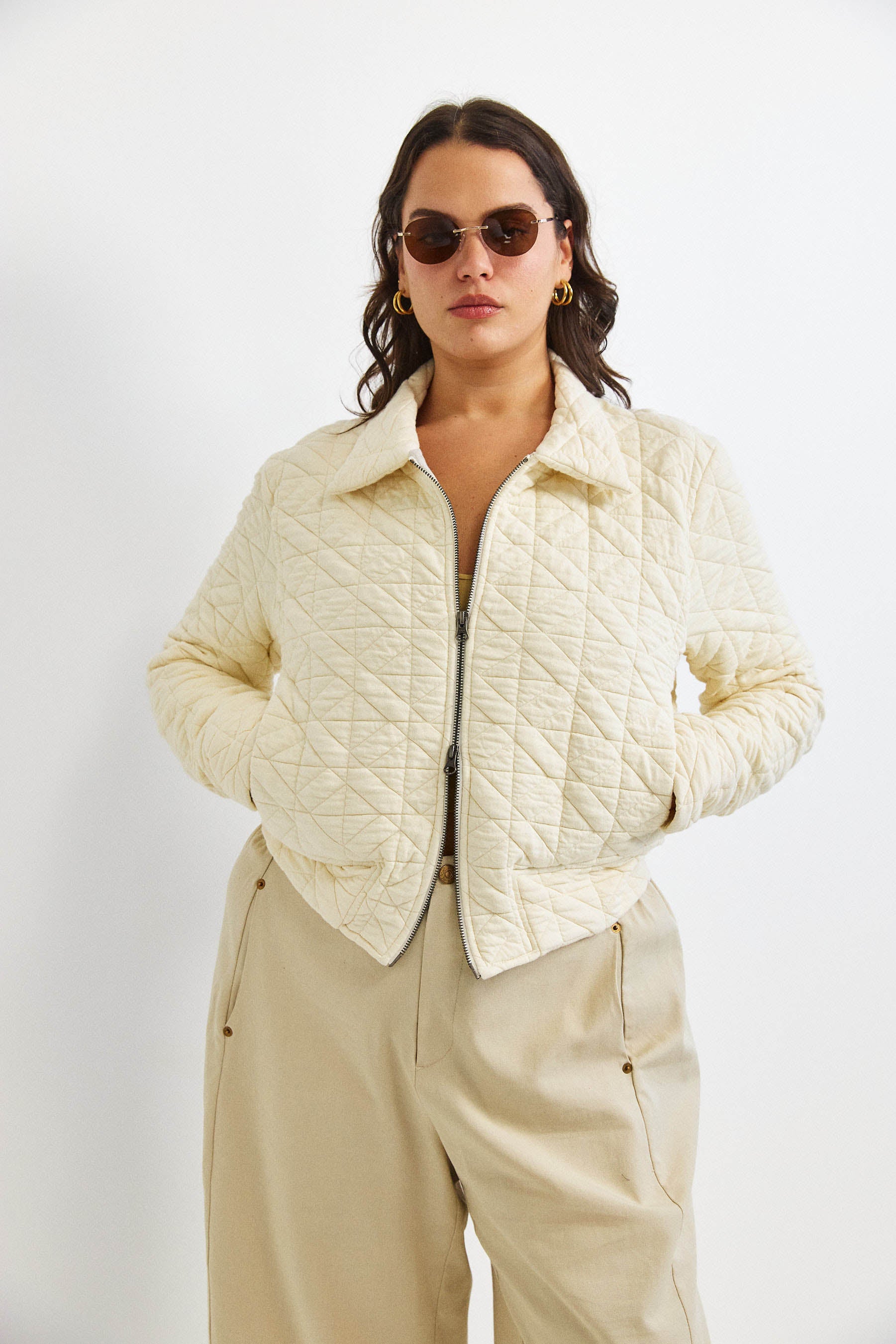 ג'קט קנדי קצר קרם