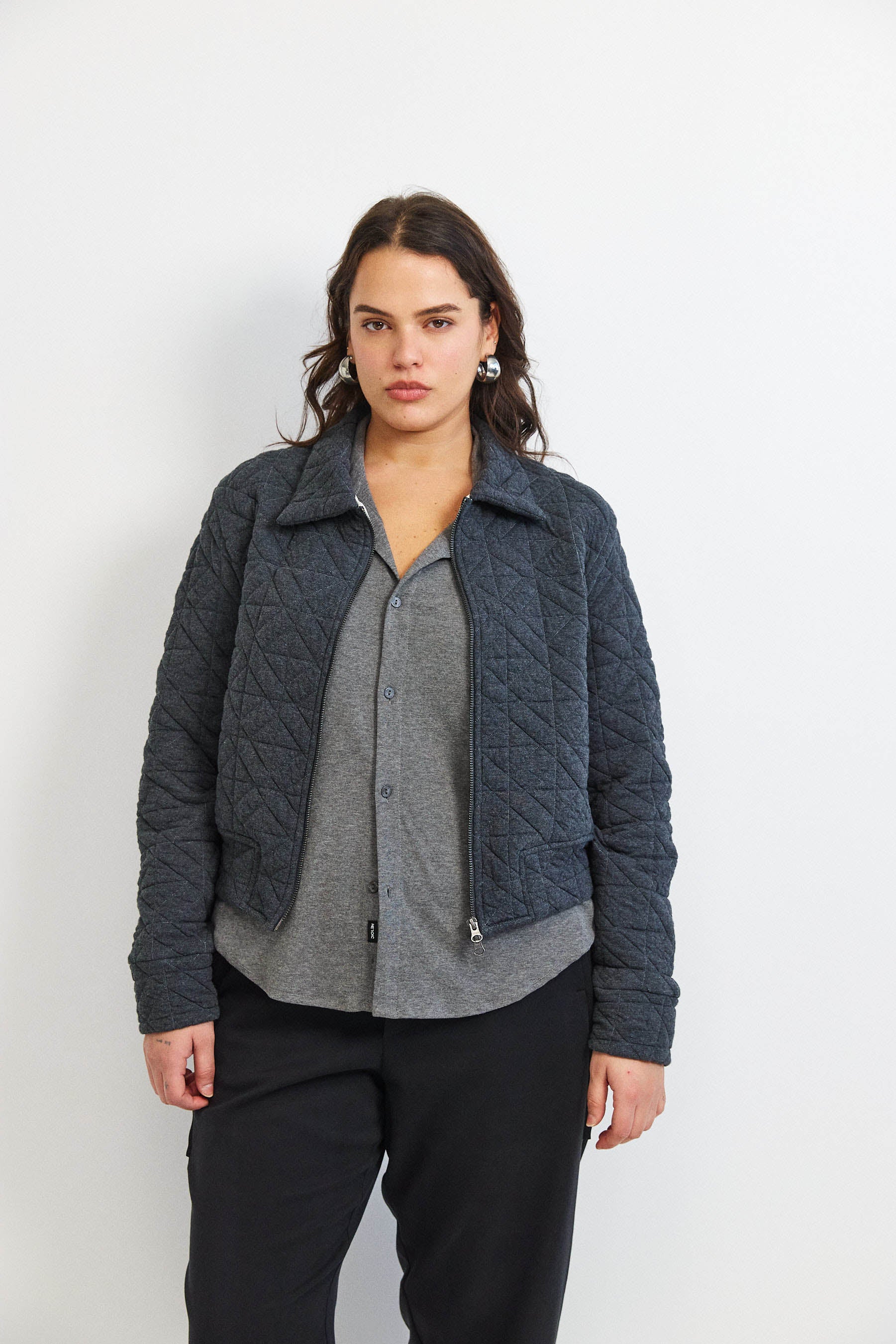 ג'קט קנדי קצר אפור