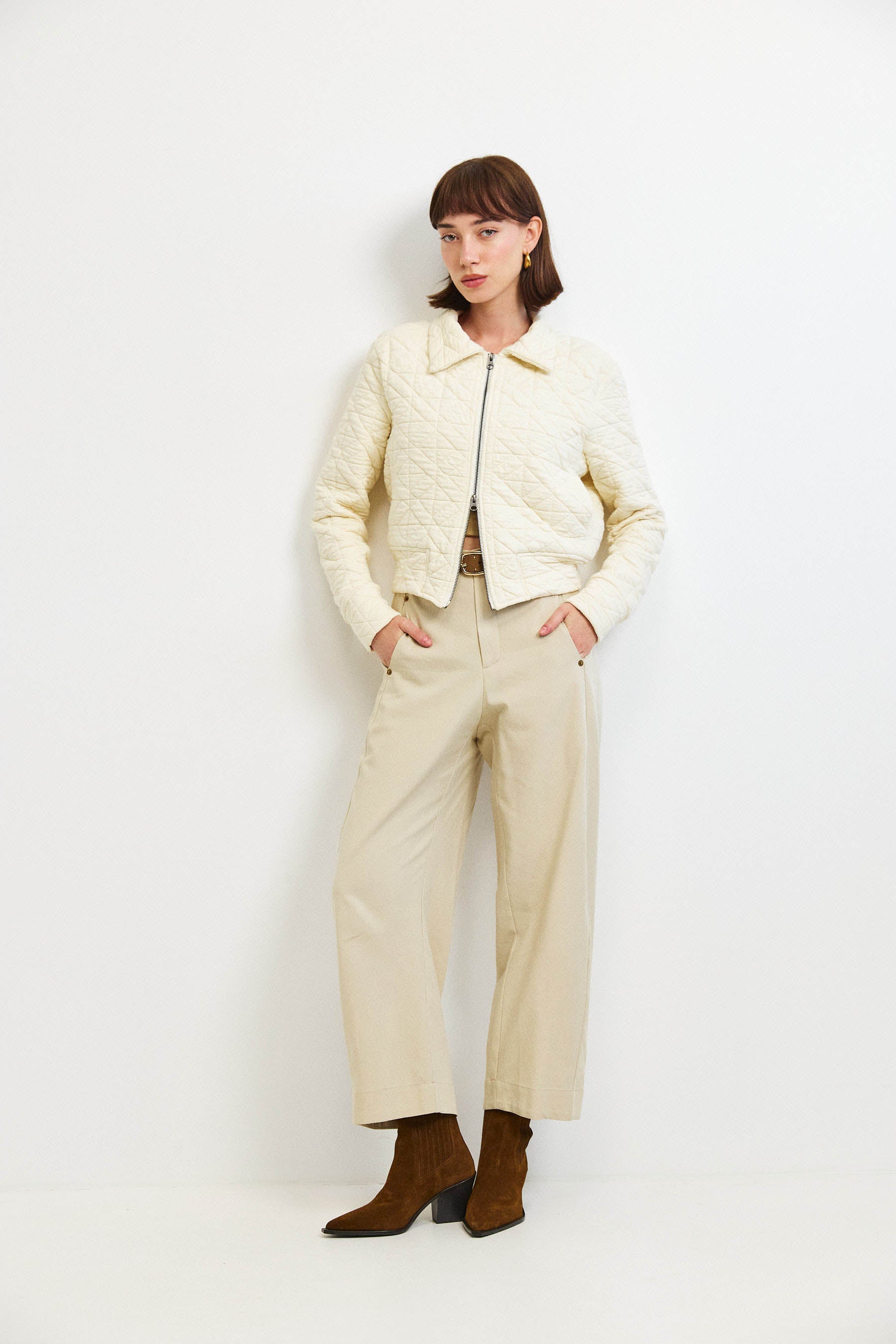 ג'קט קנדי קצר קרם