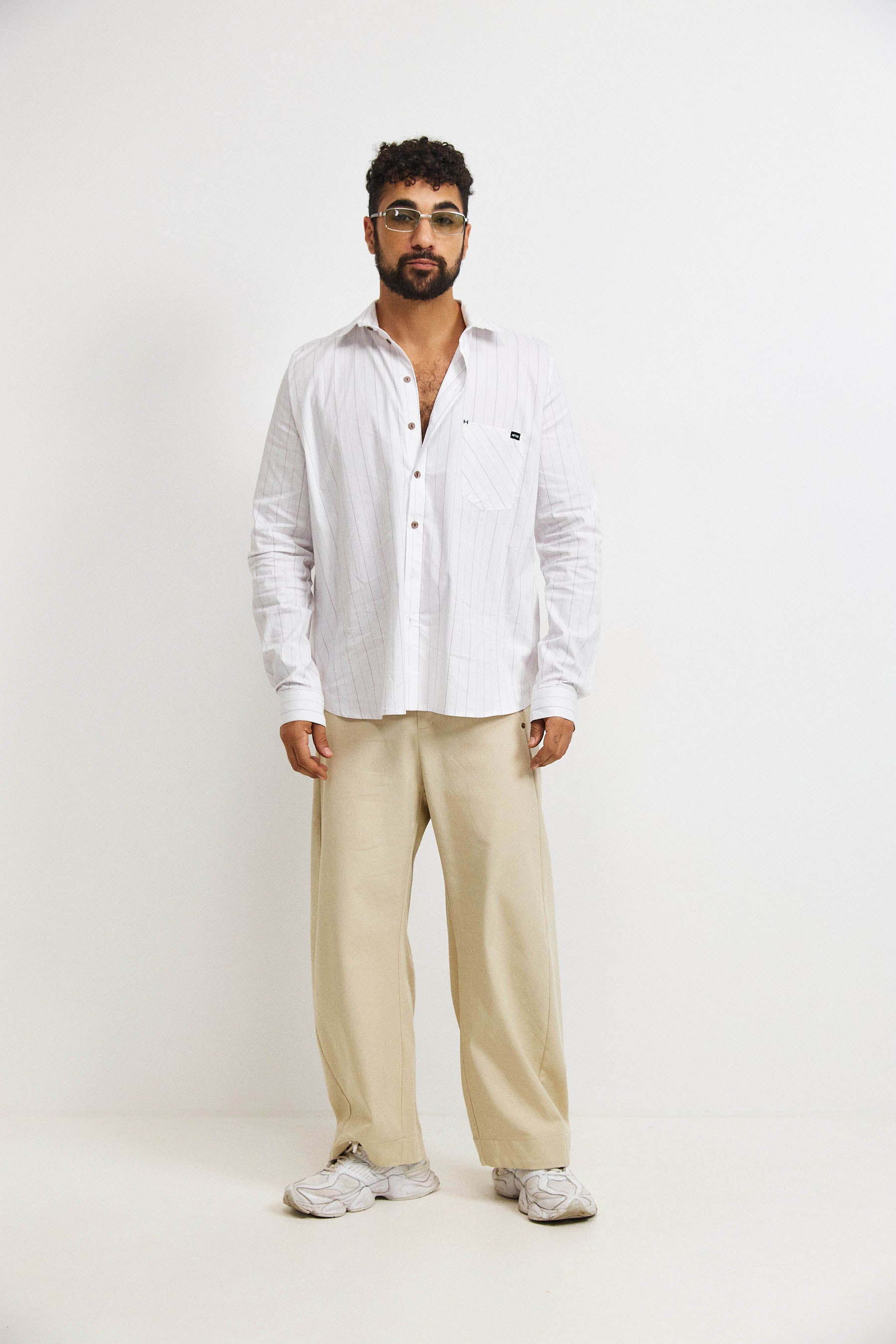 חולצת קאי גבר פסים לבן