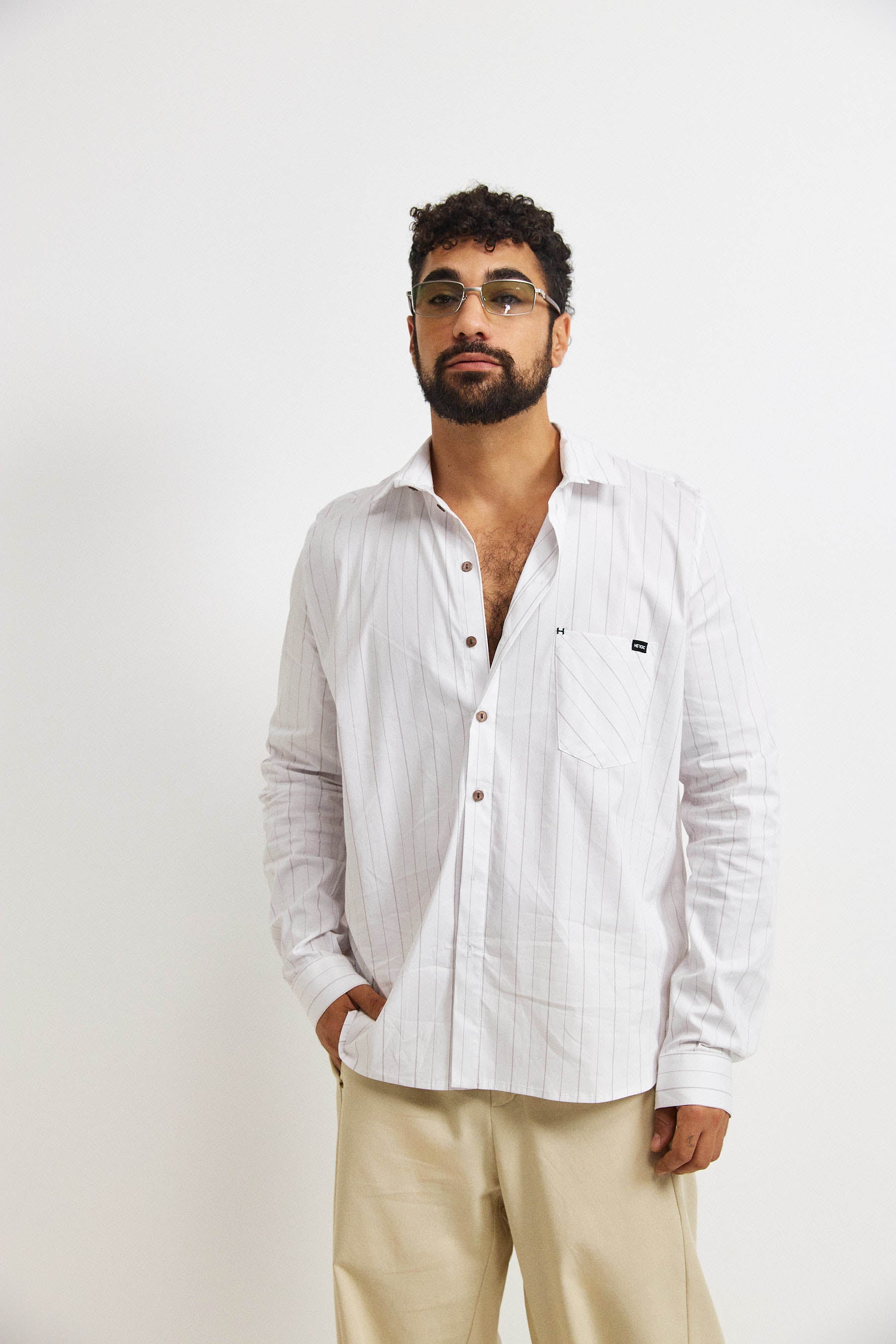 חולצת קאי גבר פסים לבן