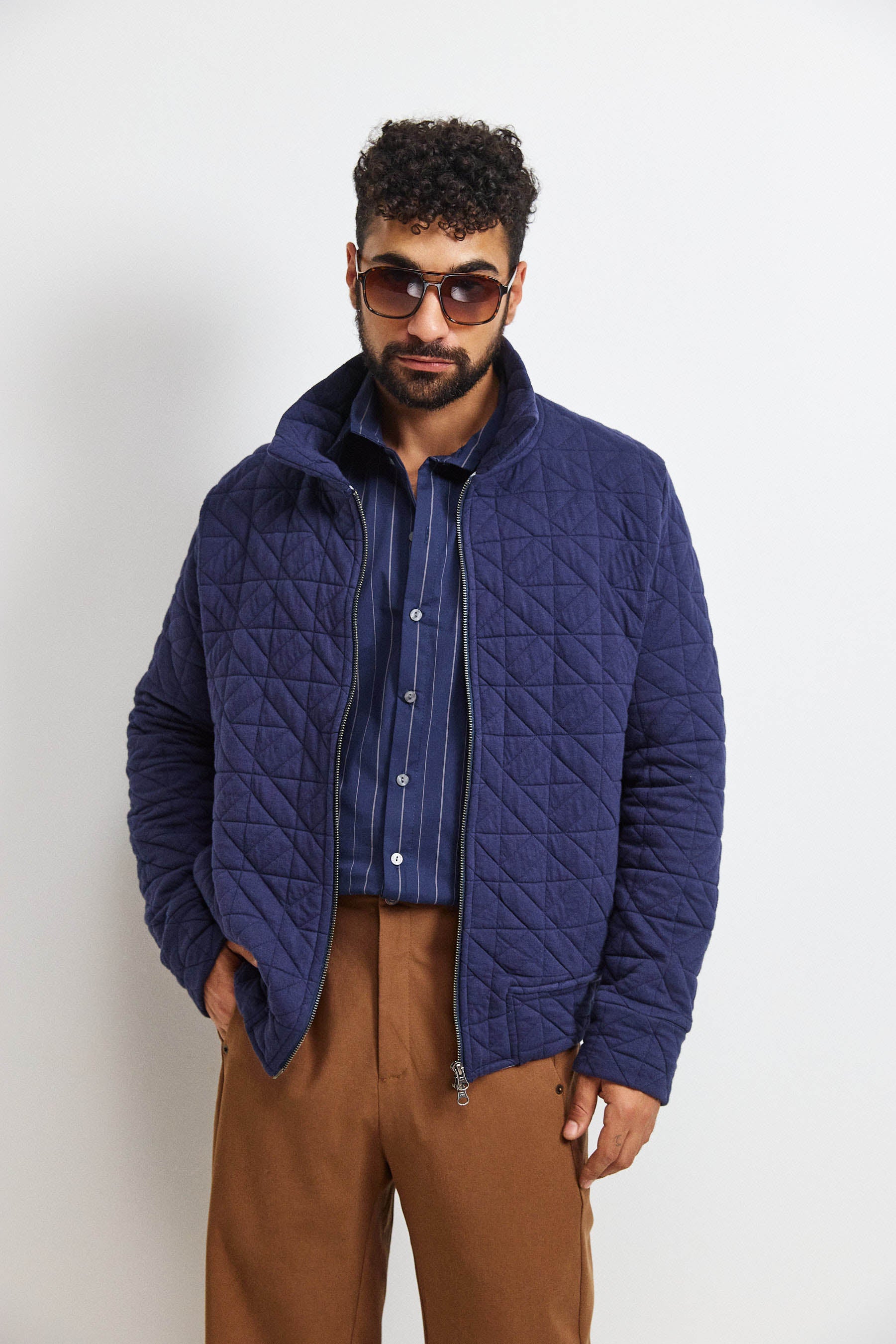 ג'קט קנדי גבר נייבי