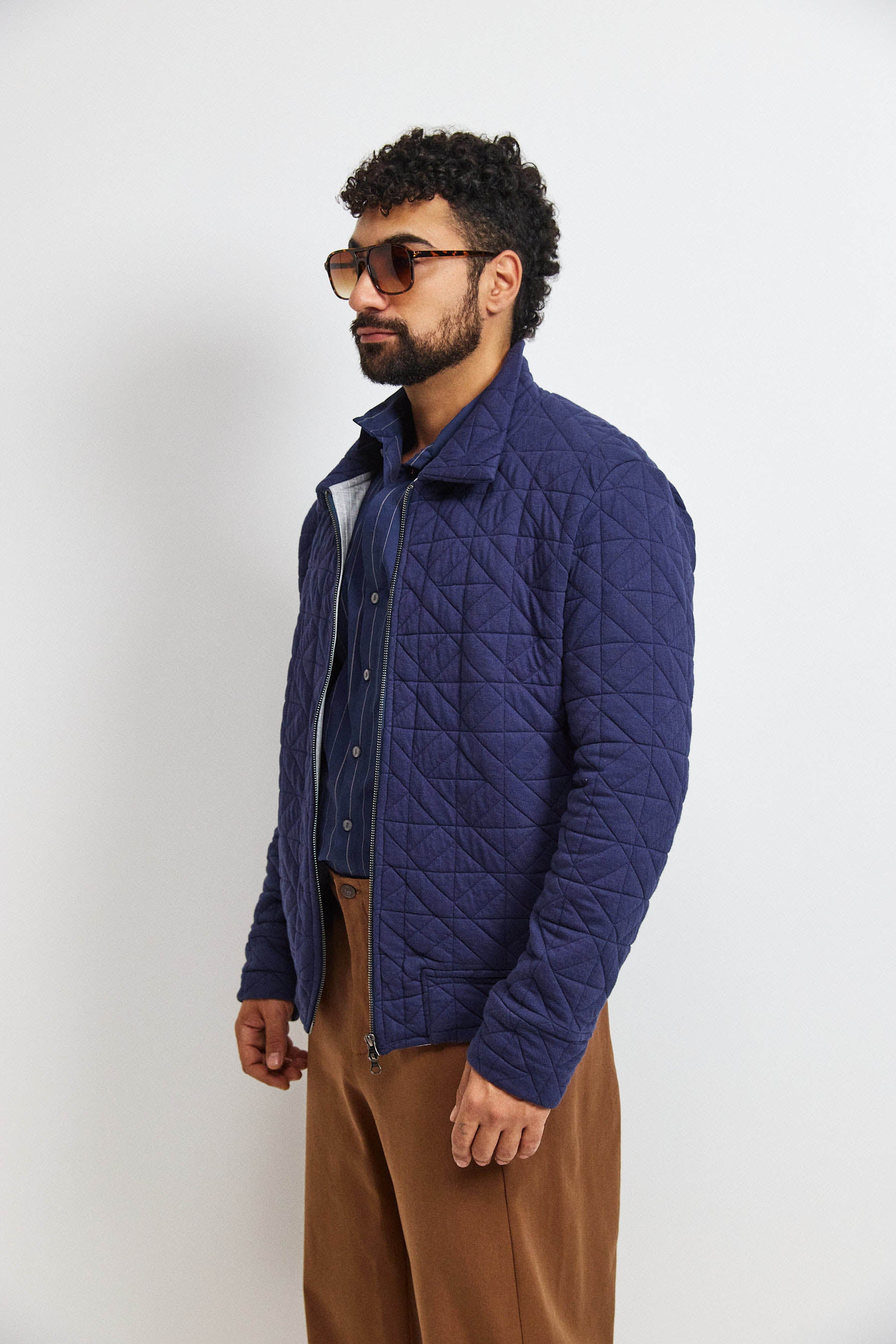 ג'קט קנדי גבר נייבי