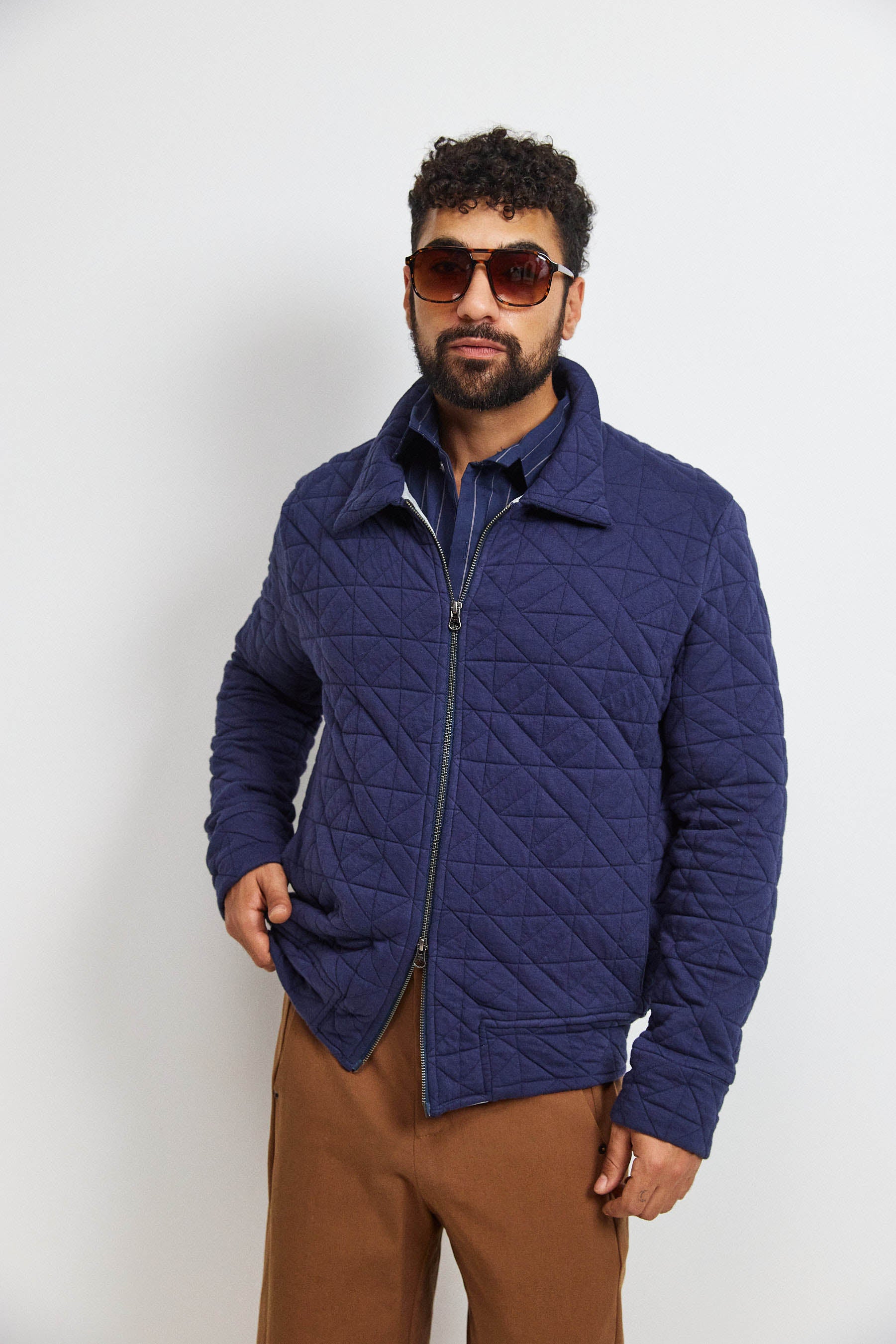 ג'קט קנדי גבר נייבי