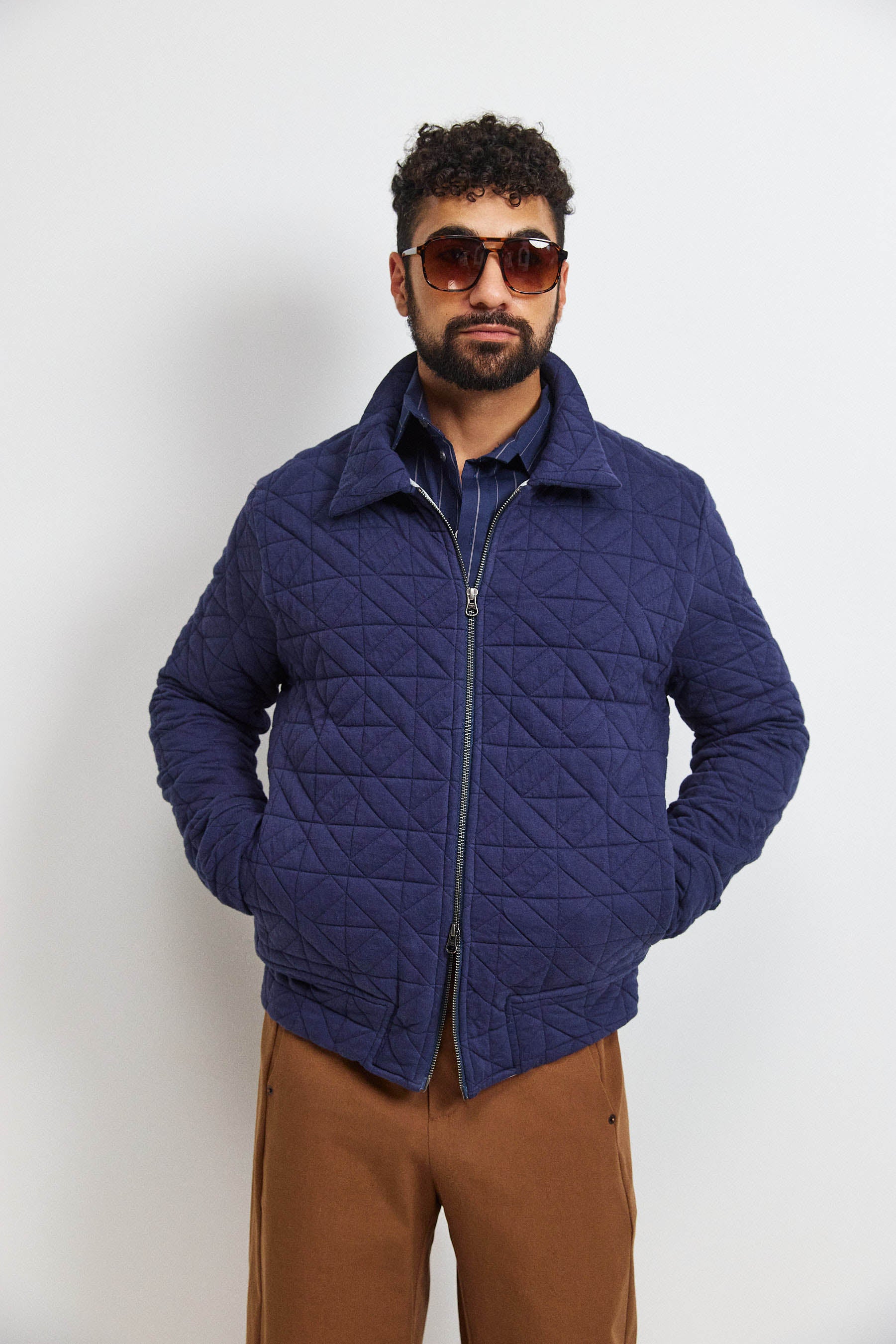 ג'קט קנדי גבר נייבי