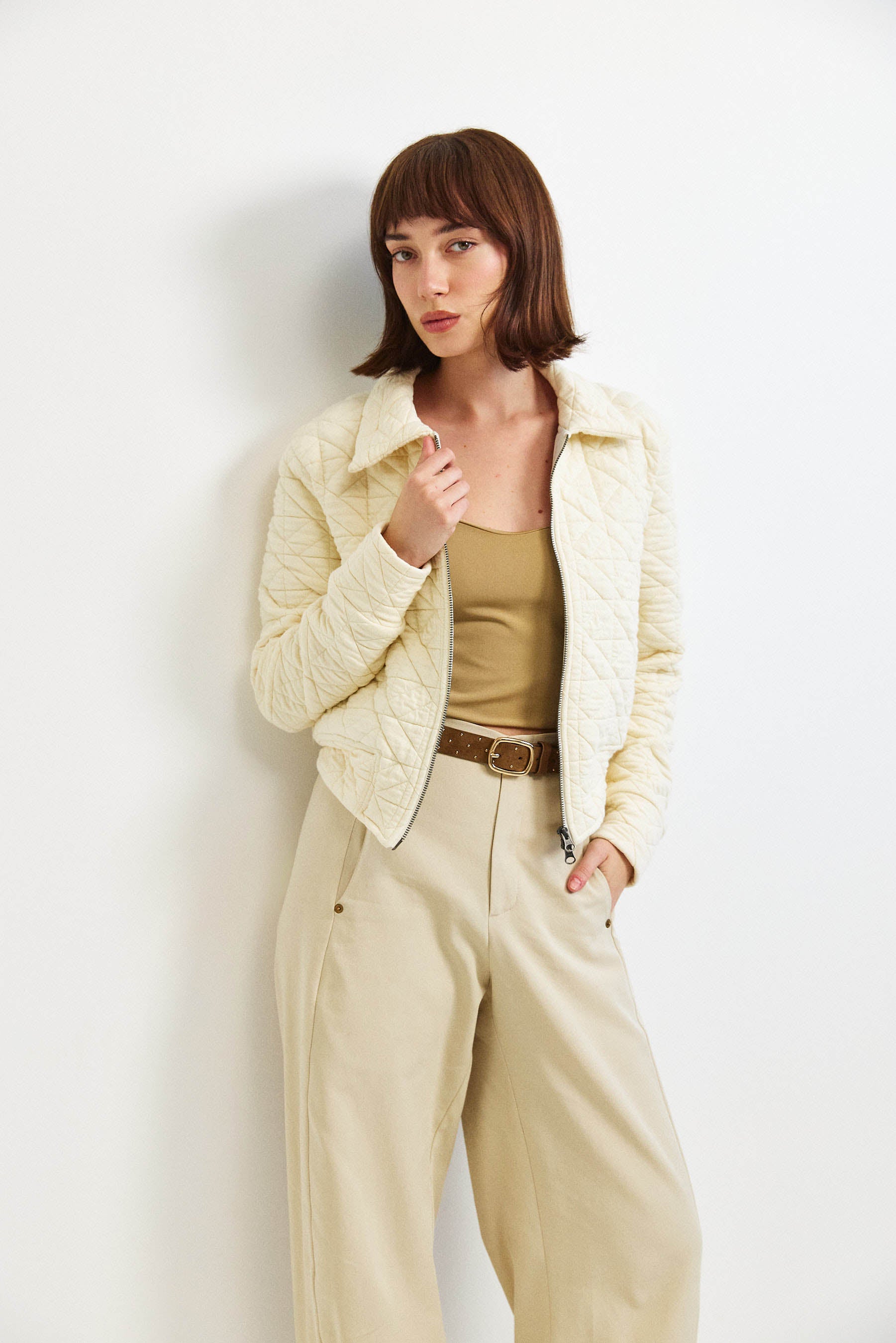 ג'קט קנדי קצר קרם