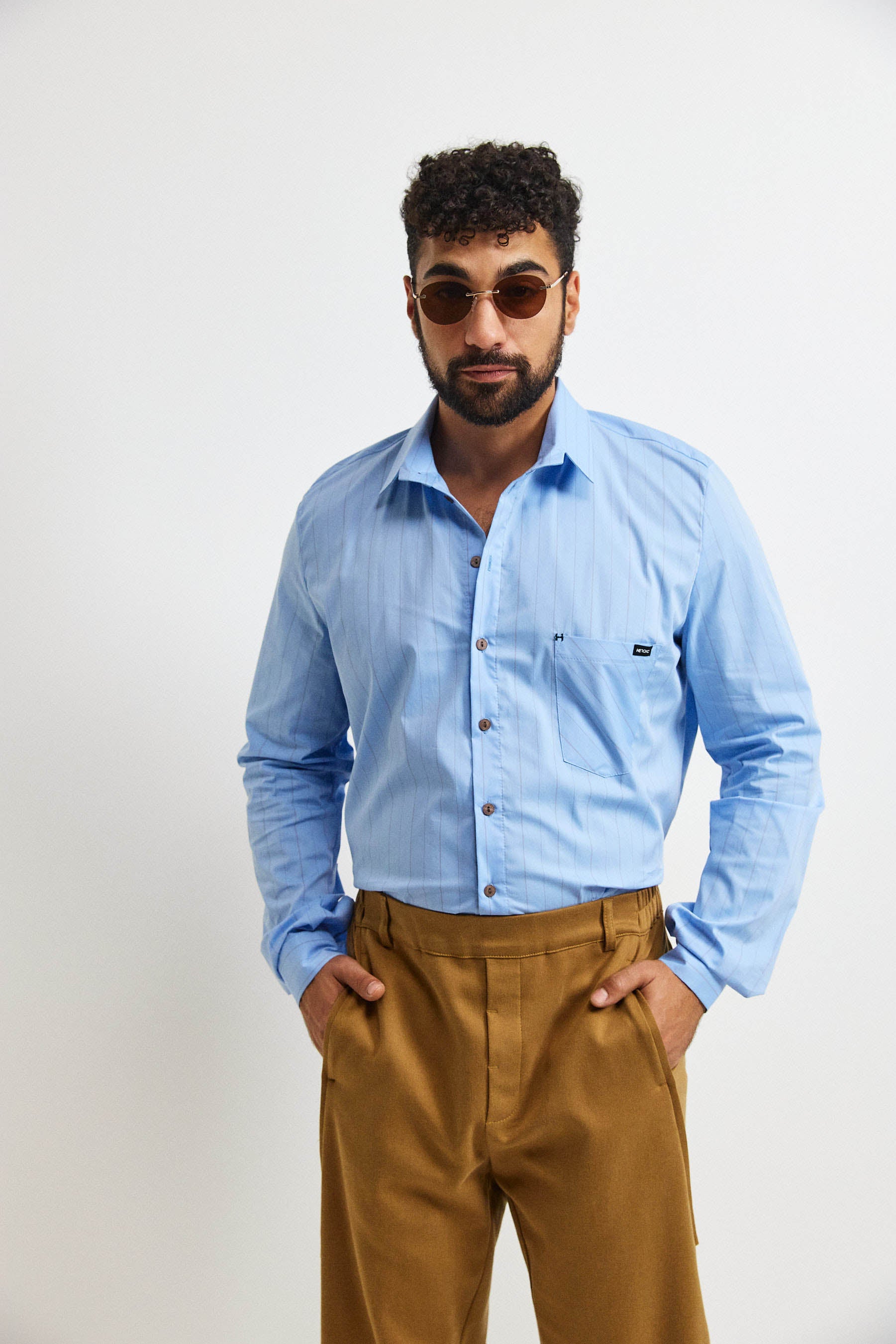 חולצת קאי גבר פסים תכלת