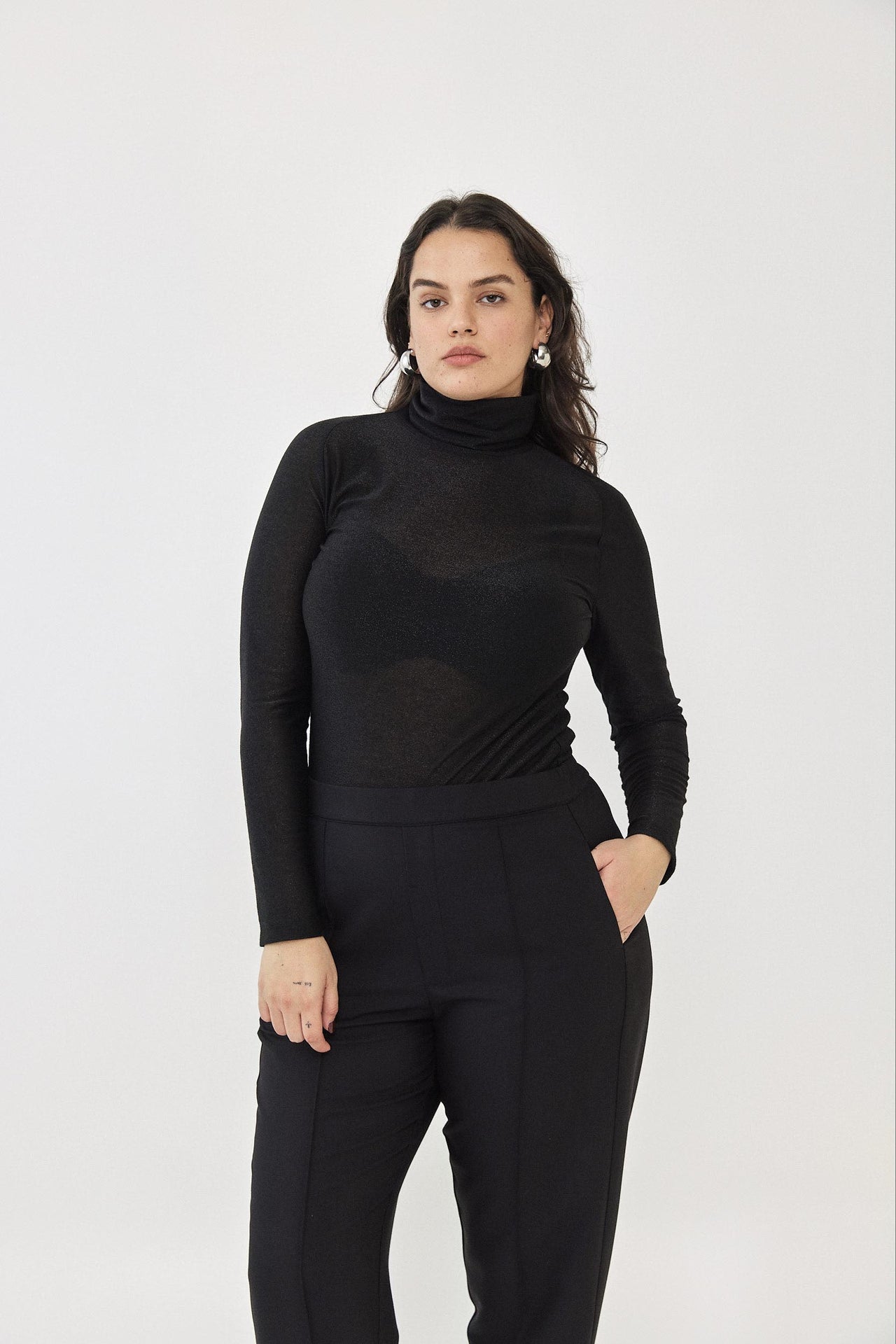 BRUNO Lurex Turtleneck W25 (L-XXL) - Black