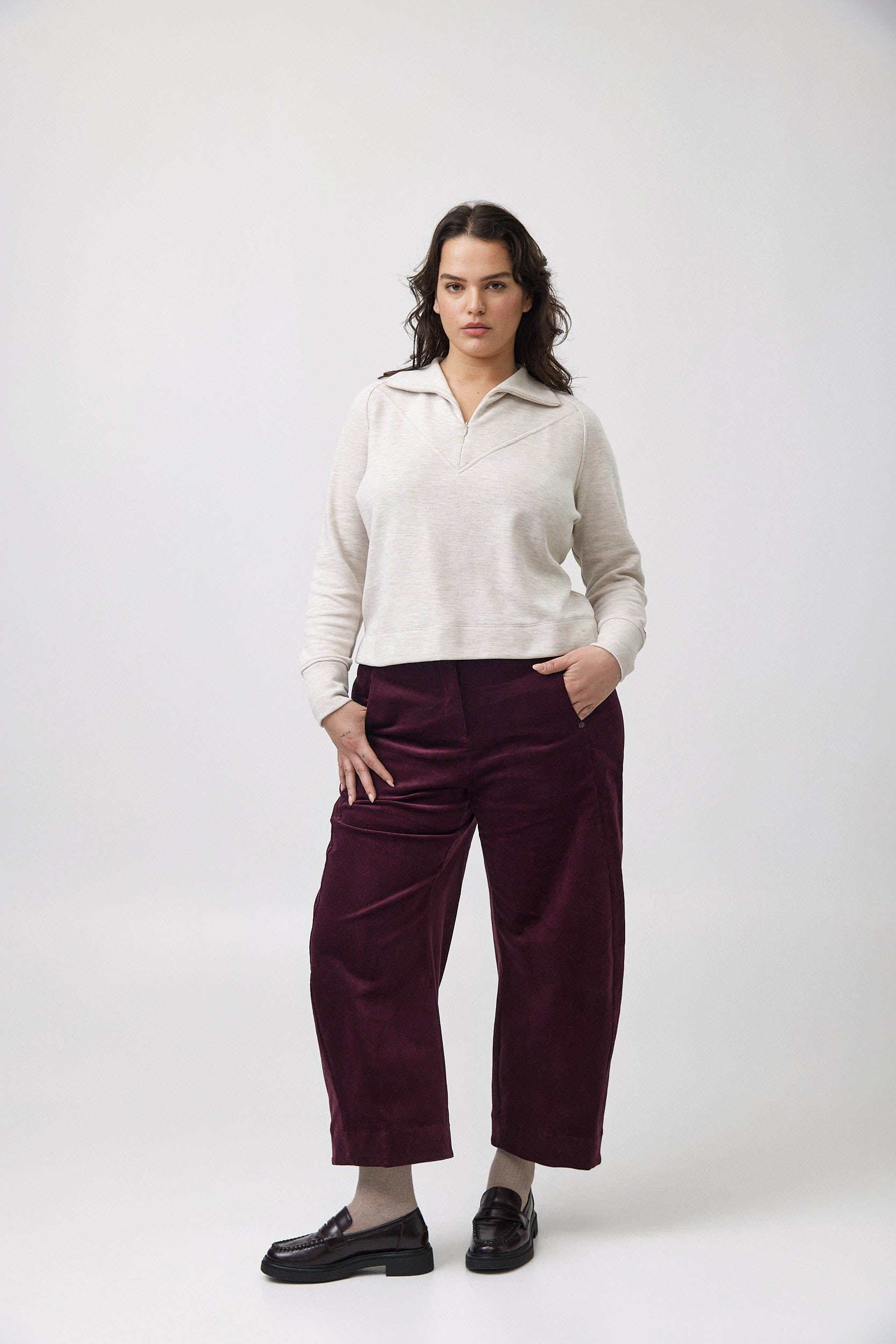 JASMIN Corduroy Pants W25 - Burgundy