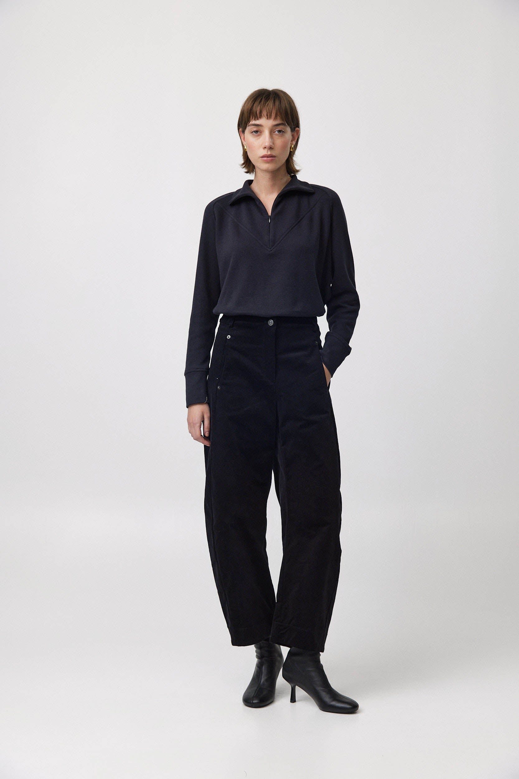 JASMIN Corduroy Pants W25 - Black