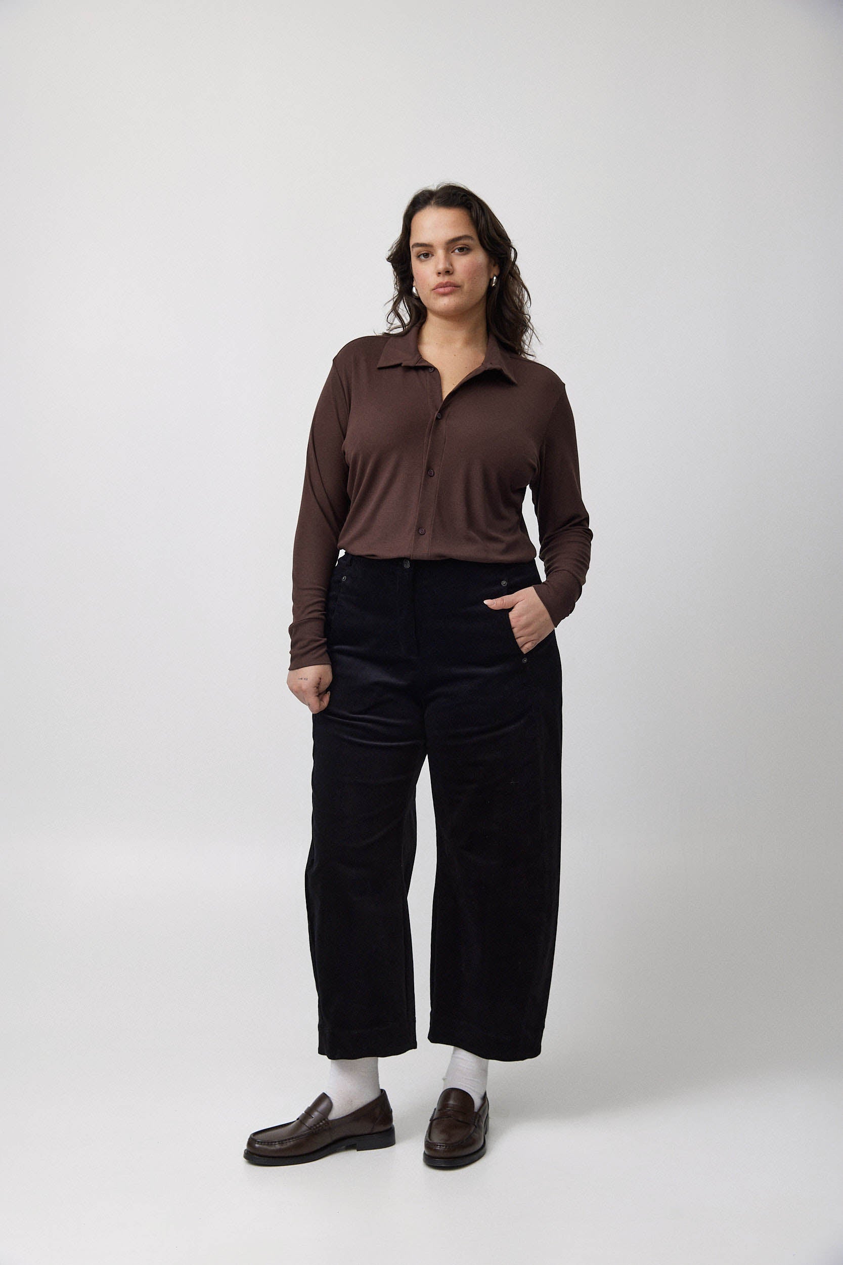 JASMIN Corduroy Pants W25 - Black