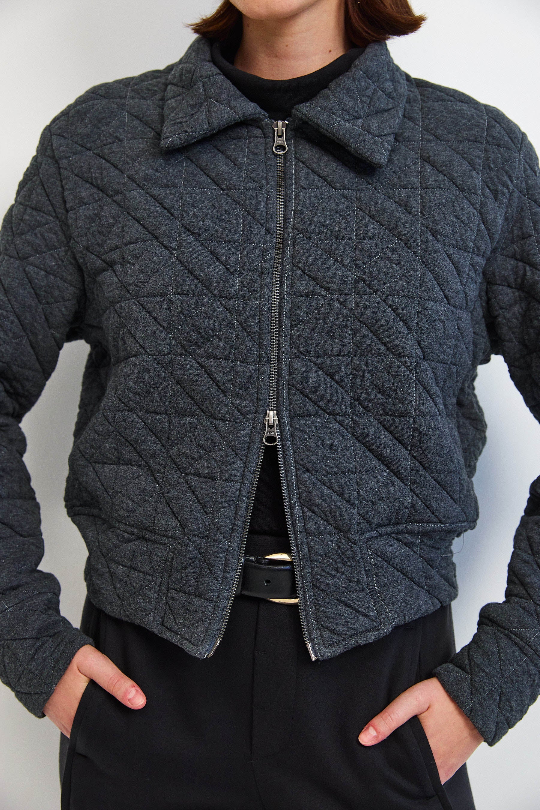 ג'קט קנדי קצר אפור