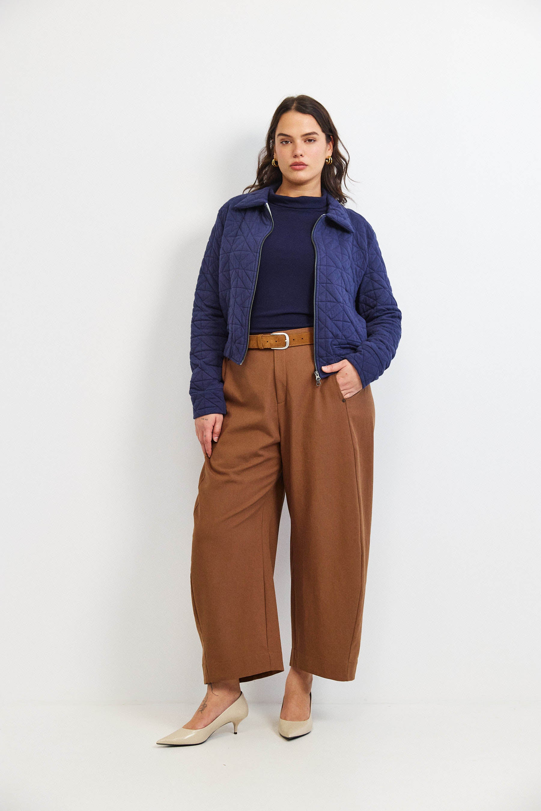 ג'קט קנדי קצר נייבי