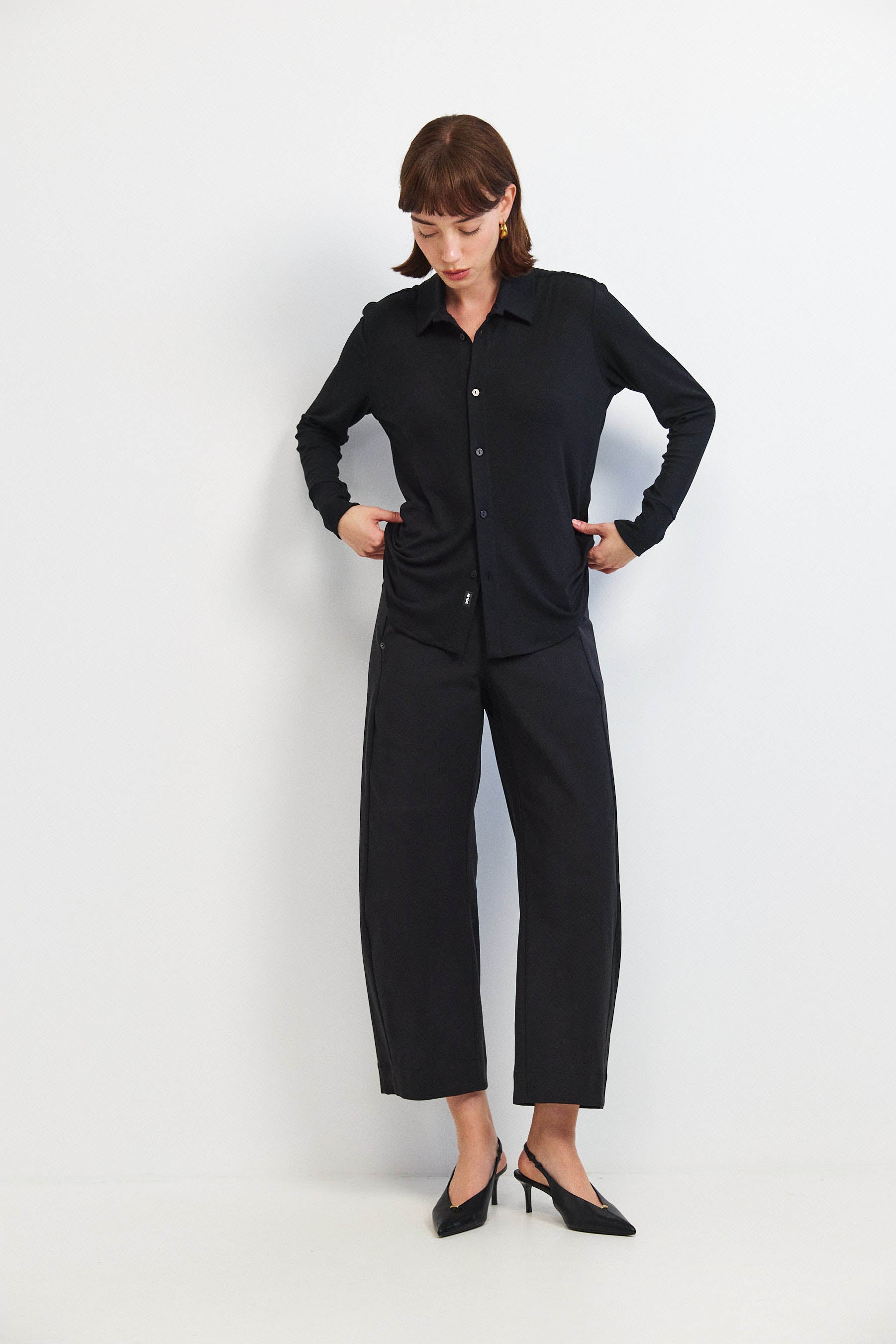 חולצת פָה סריג שחור