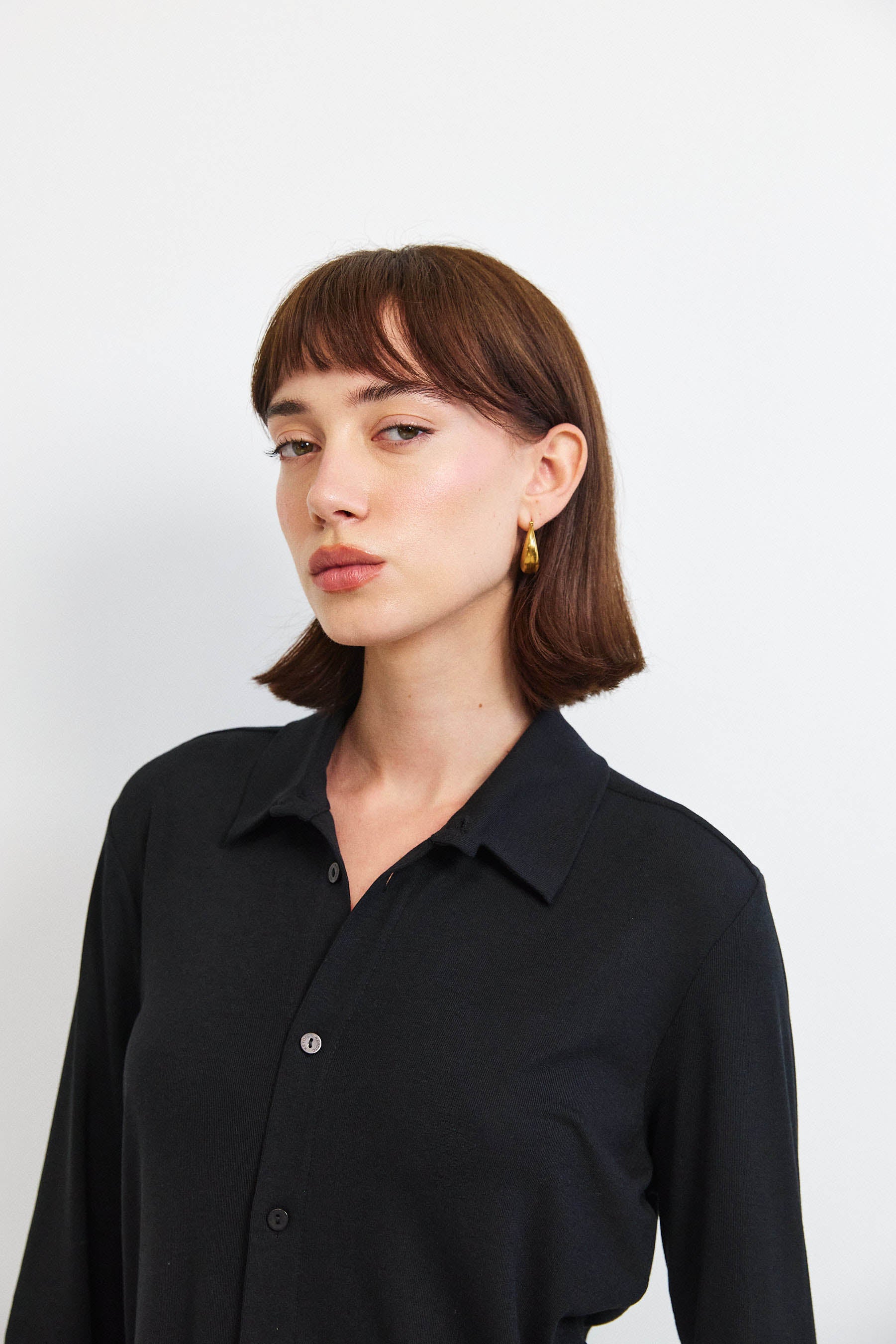 חולצת פָה סריג שחור