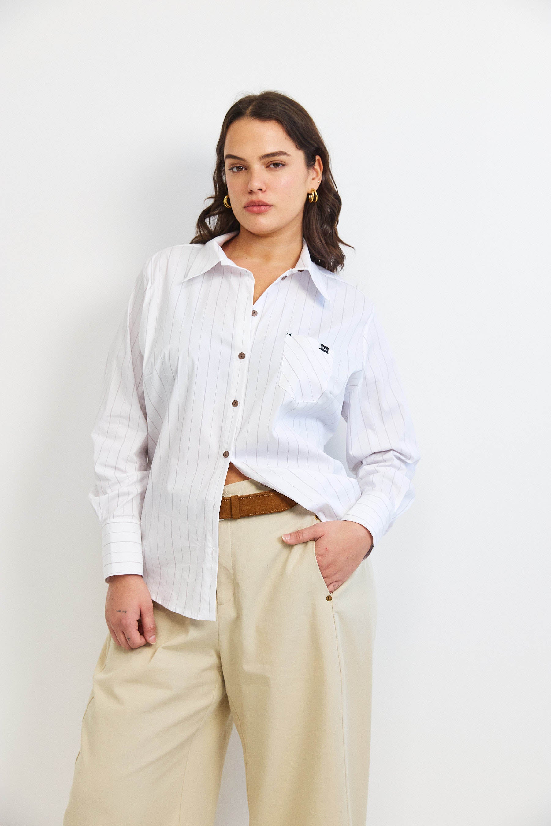 חולצת קאי פסים לבן