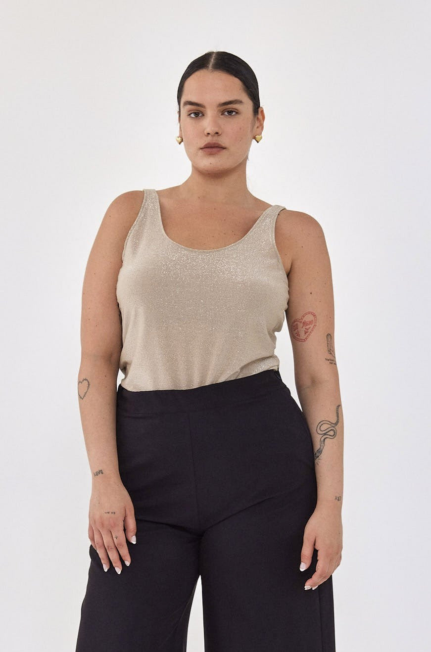CLIEO Lurex Tank S24 - Gold