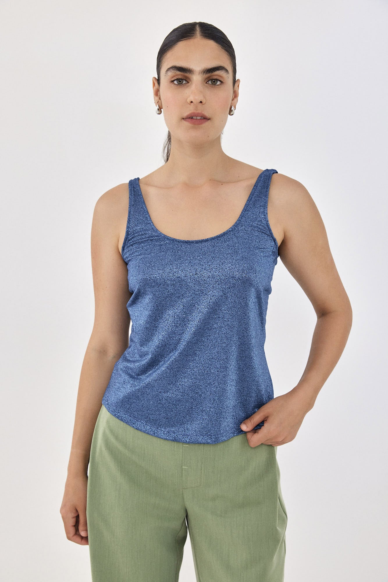 CLIEO Lurex Tank S24 - Royal Blue