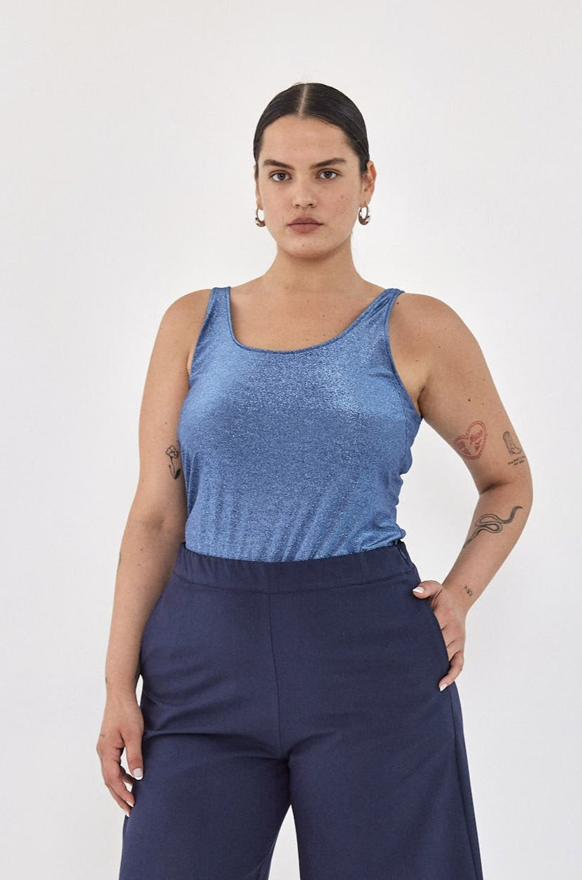 CLIEO Lurex Tank S24 - Royal Blue