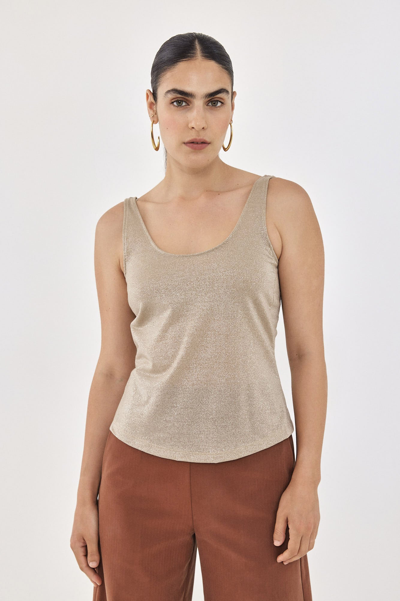 CLIEO Lurex Tank S24 - Gold